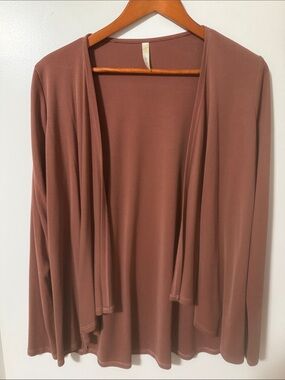 Open-Front Lightweight Cardigan in Mauve